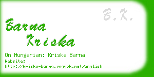 barna kriska business card